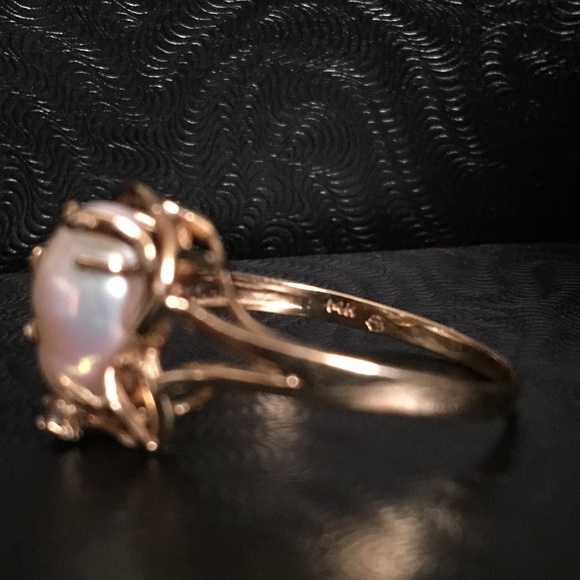 SOLD 14k Free Form Pearl Ring - Picture 5 of 8